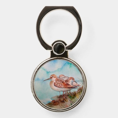 Watercolor Sand Piper Shore Water Bird Phone Ring Stand