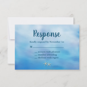 Watercolor Sandy Toes RSVP starfish Card