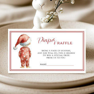 Watercolor Santa Baby Holiday Diaper Raffle Enclosure Card