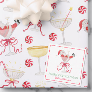 Watercolor Santa Christmas Cocktail Party Note Card