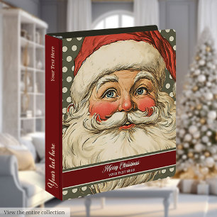 Watercolor Santa Christmas Recipe Binder