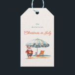 Watercolor Santa Claus Beach Christmas in July Gift Tags<br><div class="desc">This is part of the Christmas in July collection. The design features a watercolor Santa Claus dressed in beach clothes together with the family name. Get ready to celebrate the ultimate summer party with a festive twist! Our Christmas in July collection is perfect for your family BBQ turned retro pool...</div>
