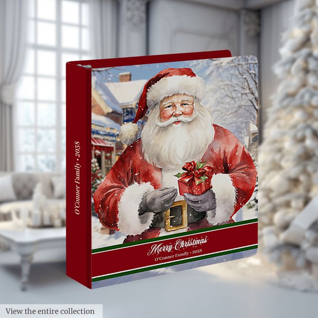 Watercolor Santa Claus Ring Binder Holiday Album (Watercolor Santa Claus Ring Binder Holiday Album)
