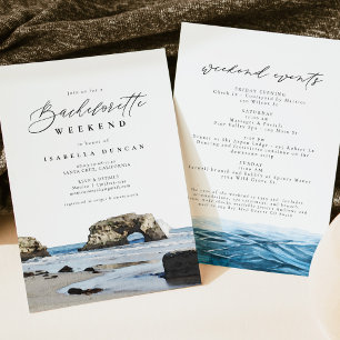 Watercolor Santa Cruz California Beach Tropical Invitation