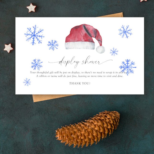 Watercolor santa hat - display shower enclosure card (Creator Uploaded)