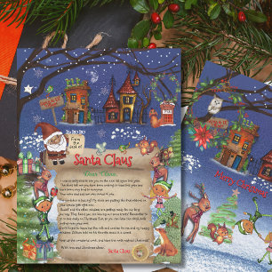 Watercolor Santa Letter from North Pole Village