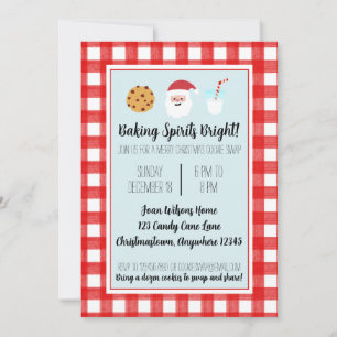 Watercolor Santa Milk and Cookie Swap Invitation