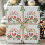 Watercolor Santa Monogram Crest Christmas Wrapping Paper<br><div class="desc">PreppyPrint.com - Celebrate the season in style with this charming watercolor Santa Christmas monogram crest collection — a whimsical blend of festive elegance and holiday cheer. Transfer this design onto the products of your choice too! Please visit my designer store,  PreppyPrint.com,  for coordinating items.</div>