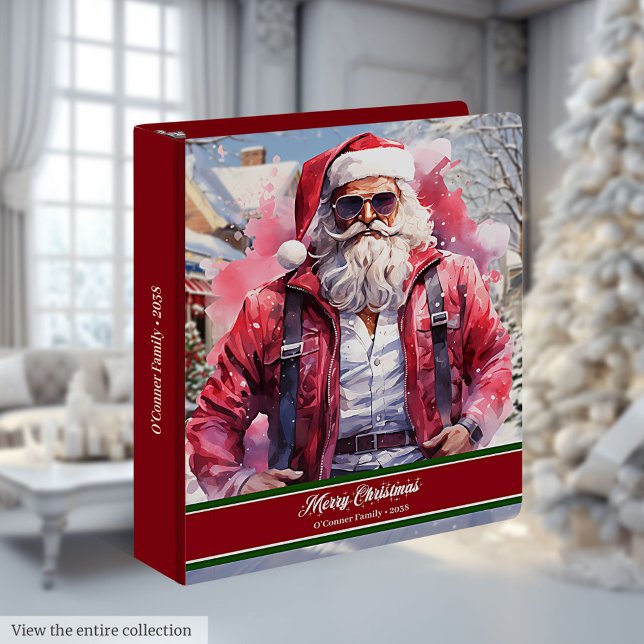Watercolor Santa Ring Binder Festive Planner Gift (Watercolor Santa Ring Binder Festive Planner Gift)