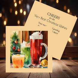 Watercolor Santa's Brew | Christmas Beverages | Enclosure Card