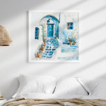 Watercolor Santorini Greek Wall Art<br><div class="desc">Watercolor Santorini Greek Wall Art is great for decorating a coastal home.</div>