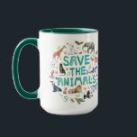 Watercolor Save the Animals Mug<br><div class="desc">Trendy watercolor Save The Animals mug.</div>