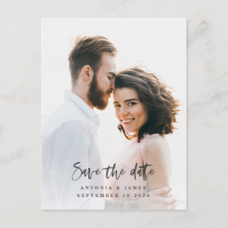 watercolor save the date announcement postcard