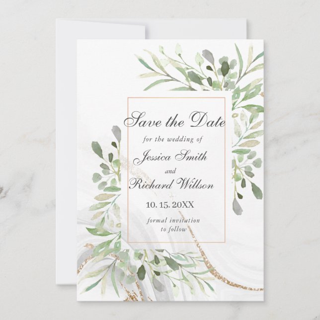 Watercolor Save the Date Invitation (Front)