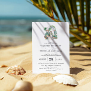 Watercolor Sayulita Mexico Wedding Invitation
