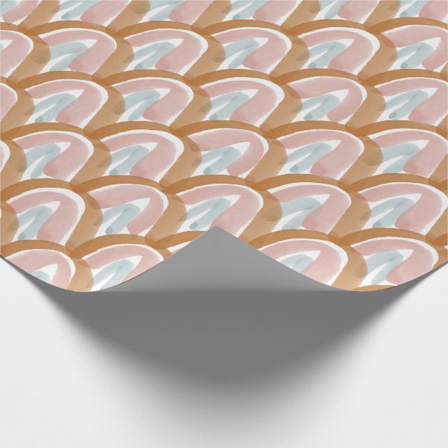 Watercolor Scales in Earth Tones Wrapping Paper (Corner)