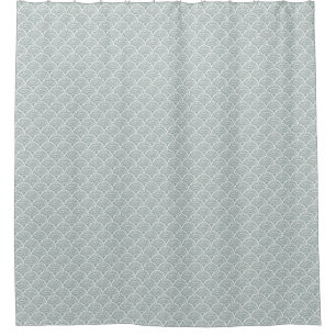 Watercolor Scallop Clam Shell Seafoam green Shower Curtain