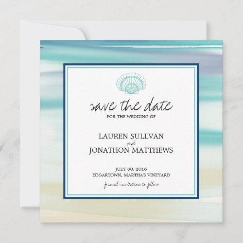 Watercolor Scalloped Shell Save the Date