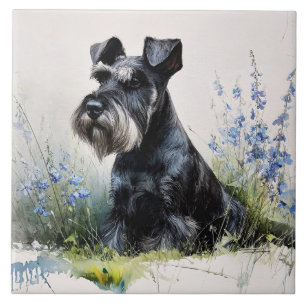 Watercolor Schnauzer Ceramic Tile