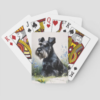 Watercolor Schnauzer Poker Cards