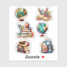 Watercolor School & Books Sticker Sheet