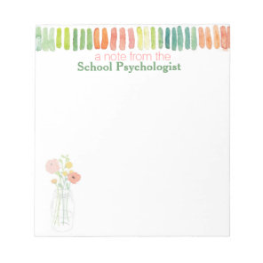 Watercolor School Psychologist's Note Pad