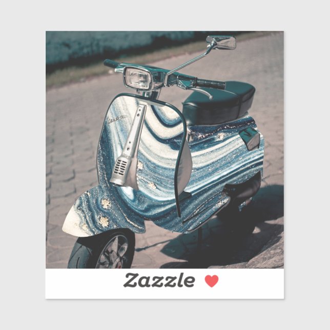 watercolor scooter sticker (Sheet)