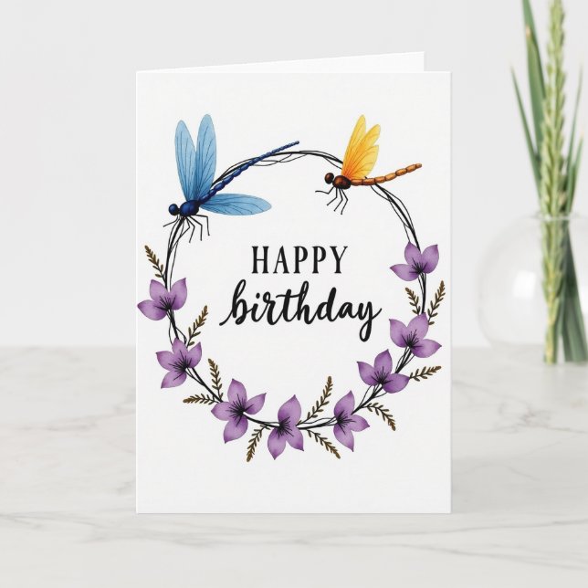 Watercolor Script Birthday Card (Front)