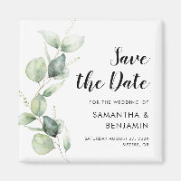 Watercolor Script Botanical Wedding Save the Date