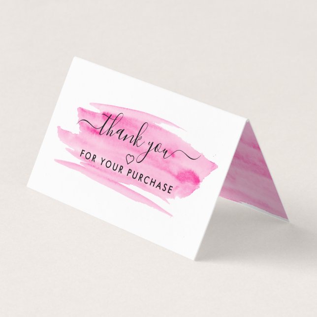 Watercolor Script, Logo/Picture Thank You Card (Front)