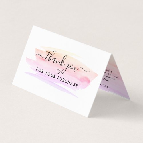 Watercolor Script LogoPicture Thank You Card