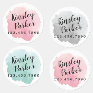 Watercolor Script Name Iron On Labels