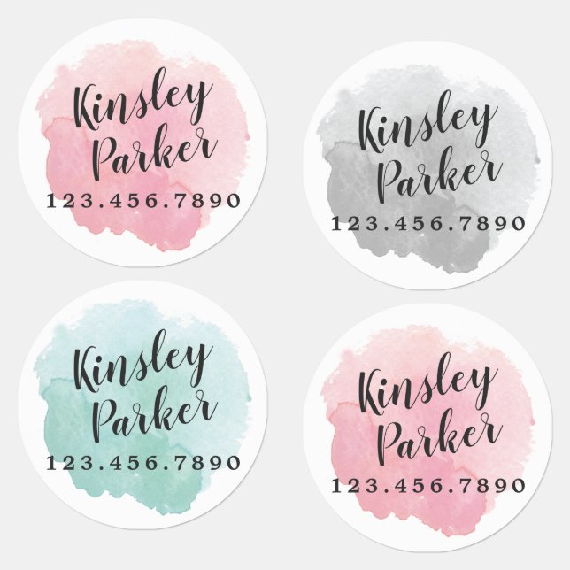 Watercolor Script Name Iron On Labels (Group)