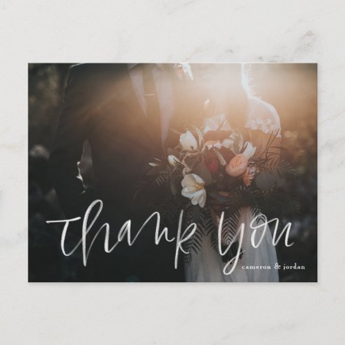 Watercolor Script Thank You Postcards