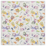 Watercolor Scuba Diving Cats Pattern Fabric