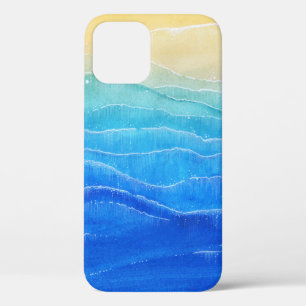 Watercolor sea and beach view. iPhone 12 case
