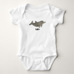 Watercolor Sea Animal Dolphin Baby Bodysuit