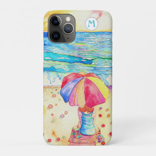 *~* Watercolor Sea Beach Umbrella Sand Case-Mate  iPhone 11 Pro Case