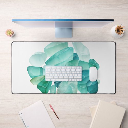 Watercolor Sea Glass Desk Mat