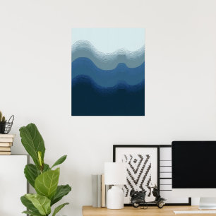 Watercolor Sea Gradient Beach Glass Color Block Poster