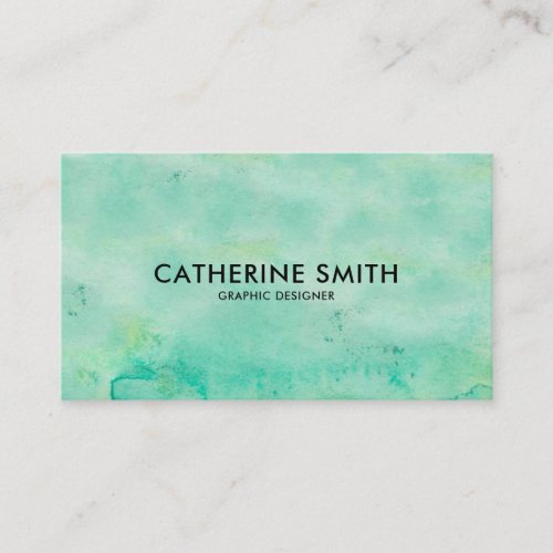 Watercolor Sea Green Business Card