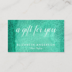 Watercolor sea green gift business cards