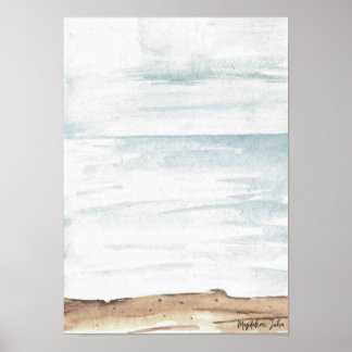 Watercolor sea in light colors poster