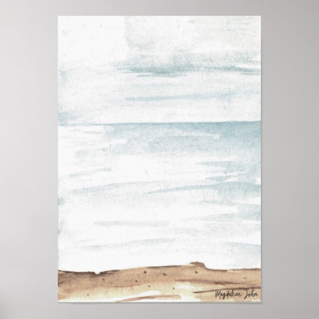 Watercolor sea in light colors poster (Front)