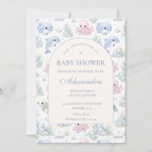 Watercolor Sea Life Elegant Baby Shower