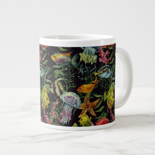 Watercolor Sea Life Pattern 1 Giant Coffee Mug