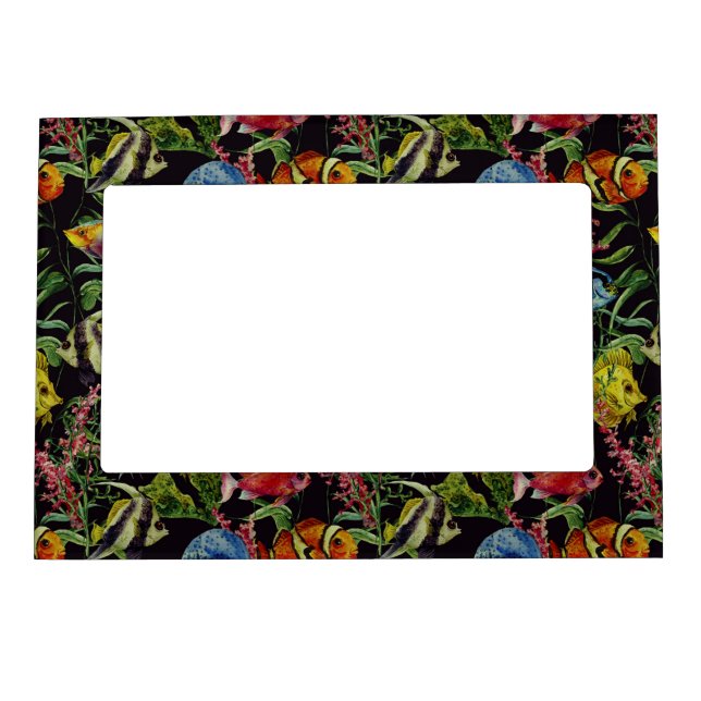 Watercolor Sea Life Pattern 1 Magnetic Picture Frame (Front)
