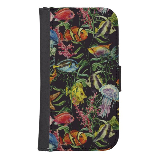 Watercolor Sea Life Pattern 1 Samsung Galaxy Wallet Case (Front)