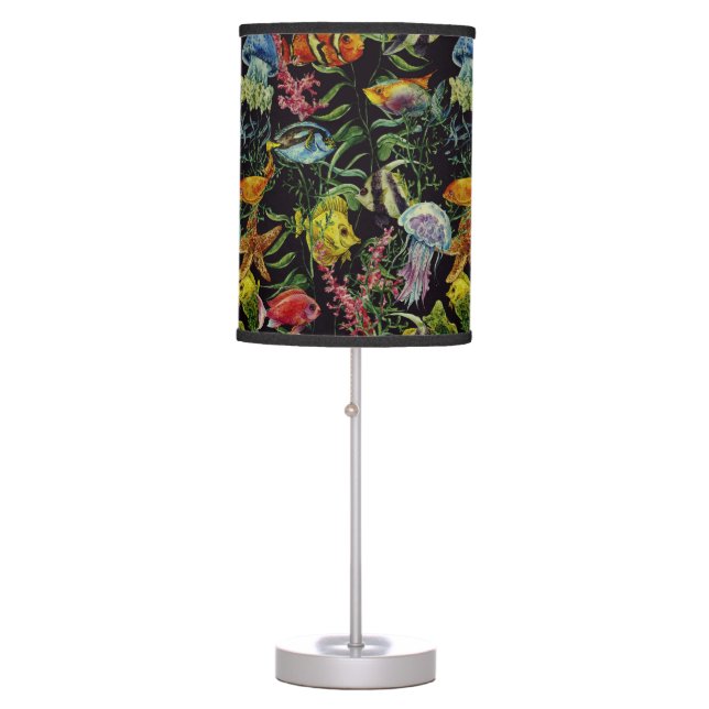 Watercolor Sea Life Pattern 1 Table Lamp (Front)