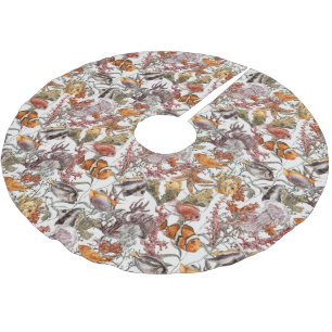 Watercolor Sea Life Pattern 2 Brushed Polyester Tree Skirt